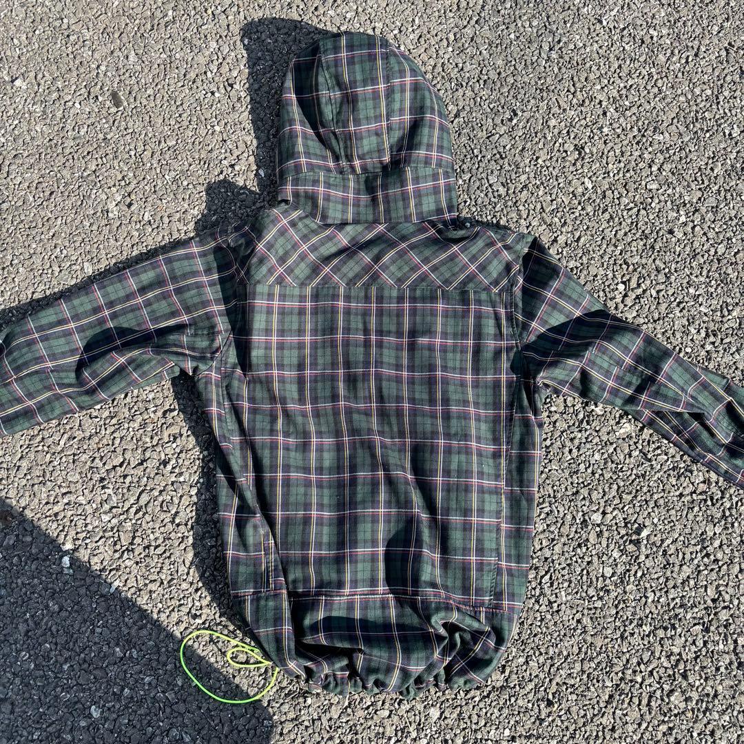 00s adidas 短丈 ジャケット y2kテック系 チェック柄 ドローコード