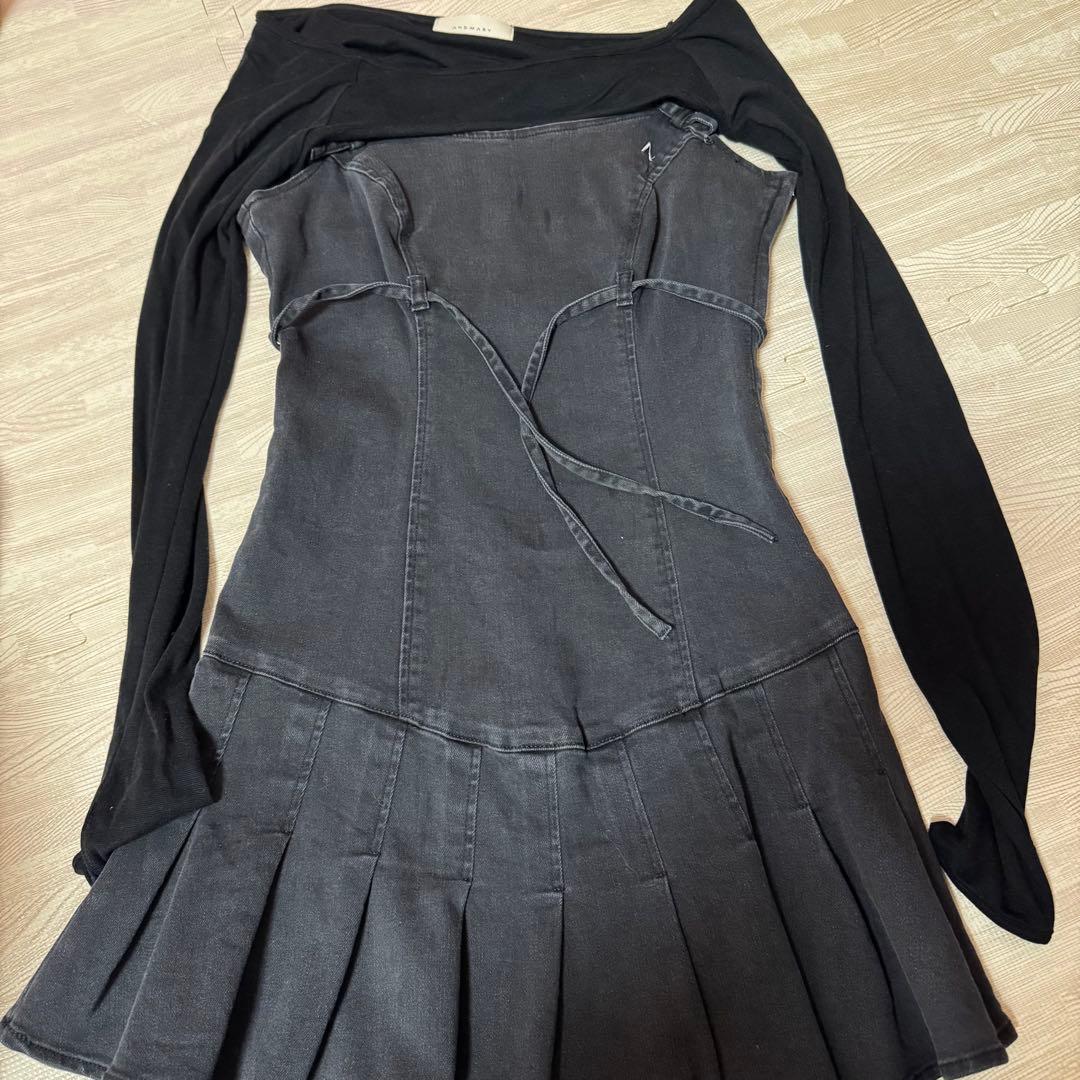 andmary Bonnie denim mini dress - メルカリ