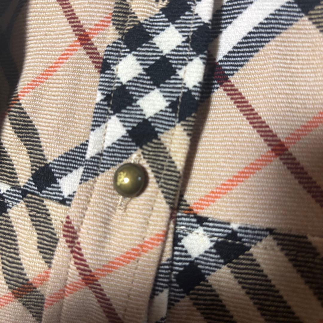 バーバリーブルーレーベル ワンピース ノバチェック ベージュ ロゴ刻印