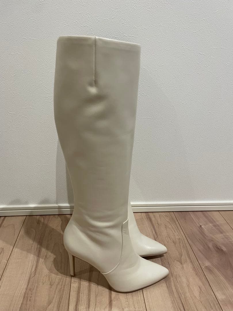 ダイアナ ホワイト ロングブーツ 美脚 限定 白 24cm 未使用 レザー 本