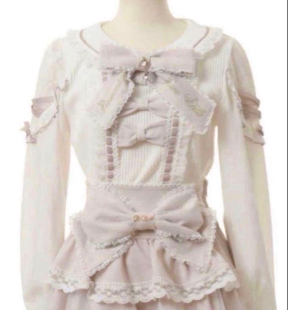 LIZLISA リズリサ ティアラリボンリブカットブラウス ピンク - メルカリ