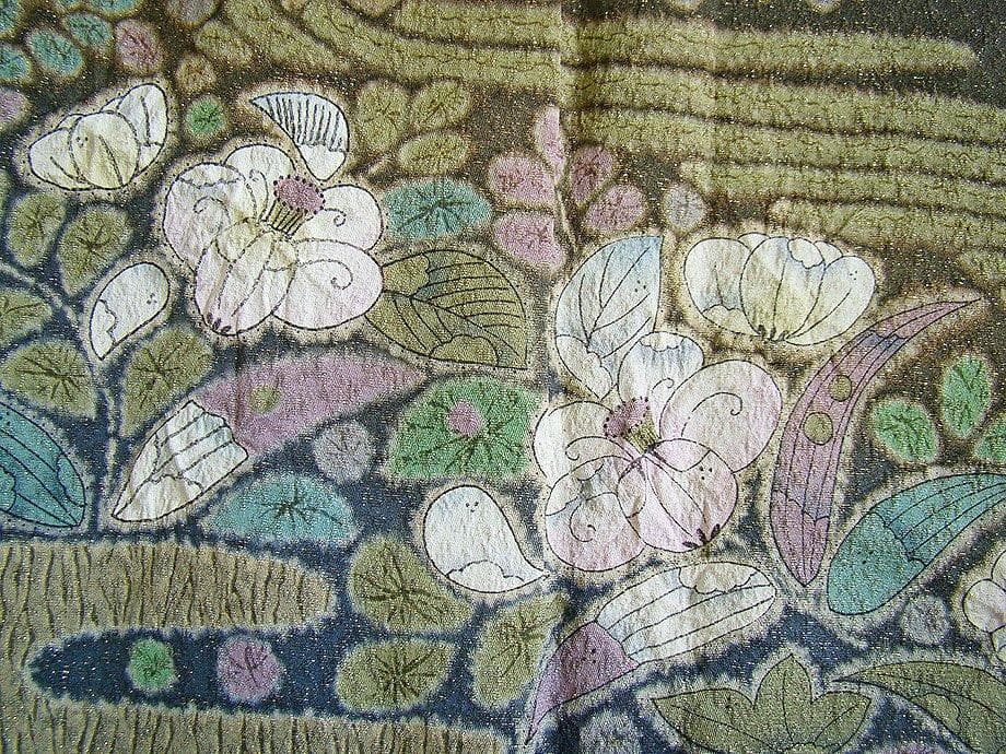 秀逸品 縮緬地 金通し地 おぼろ染 訪問着 正絹 HH2111ruemiko様専