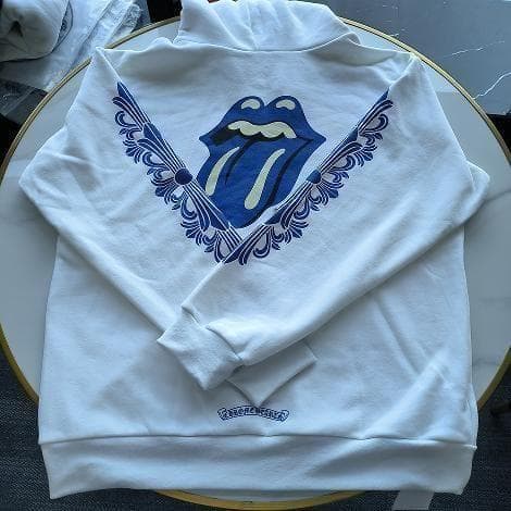 クロムハーツ×ローリングストーンズ ジップパーカー 白×青 - メルカリ