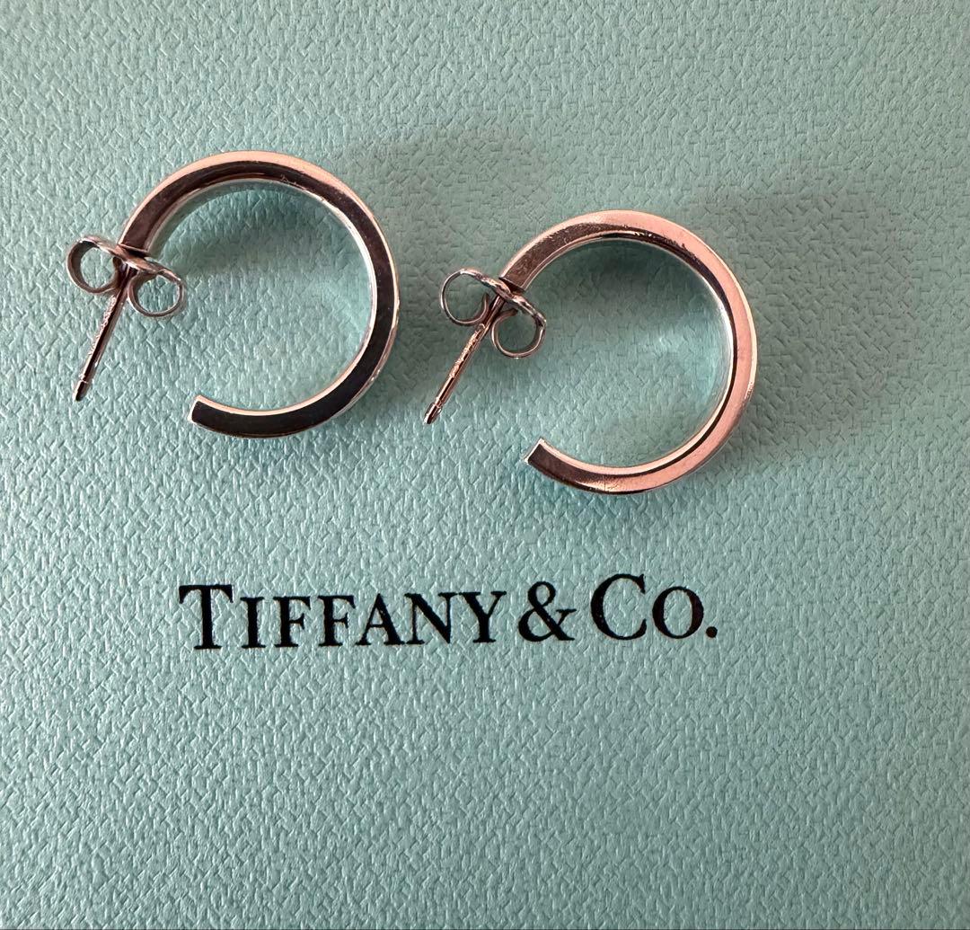 あんしん鑑定】ティファニー TIFFANY ナローフープピアス スモール
