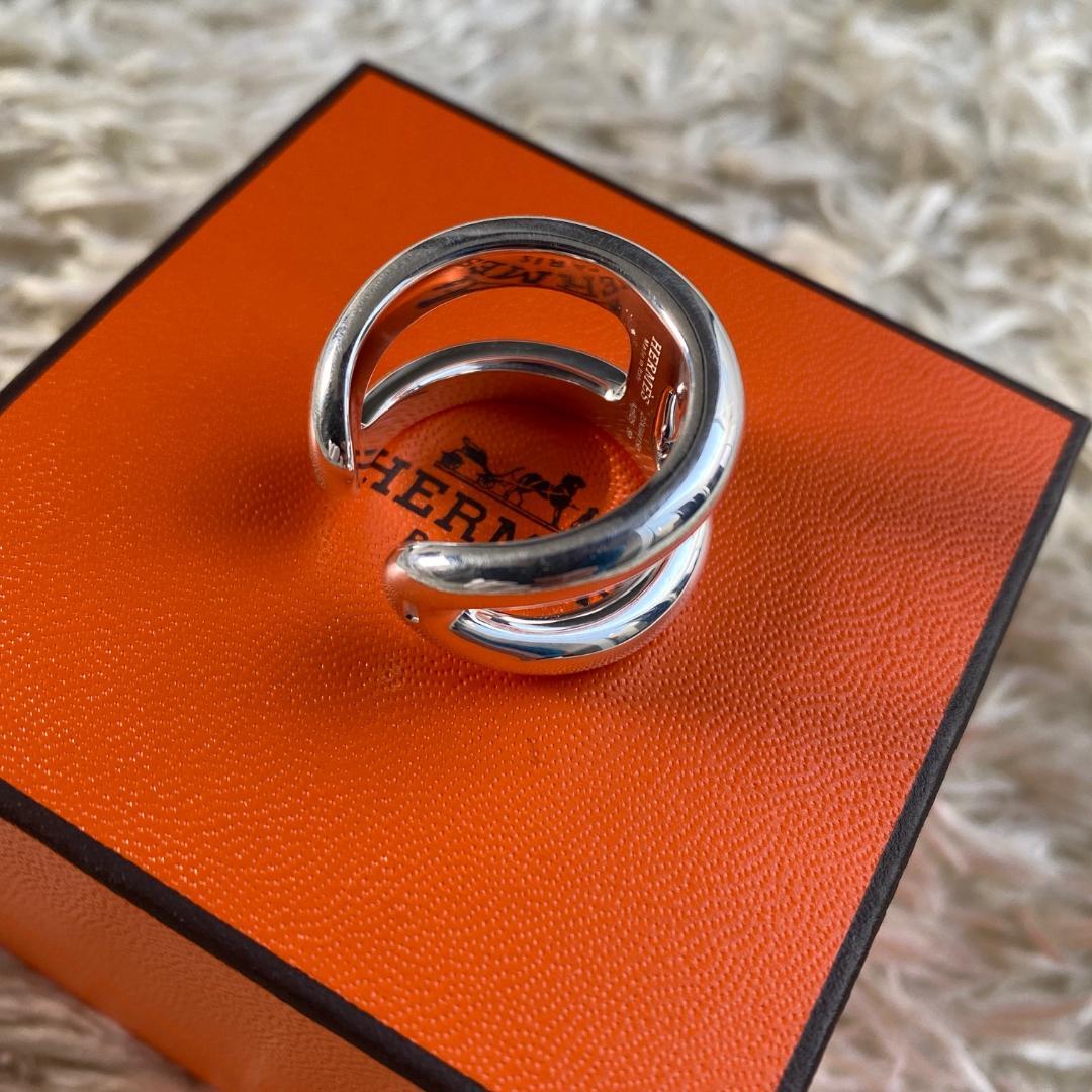 希少サイズ＃59 新品未使用】エルメス オスモズ リング GM シルバー19