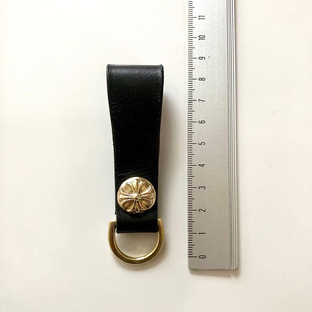 クロスボール 真鍮 ベルトループレザー Dカン ハンドメイド シルバー