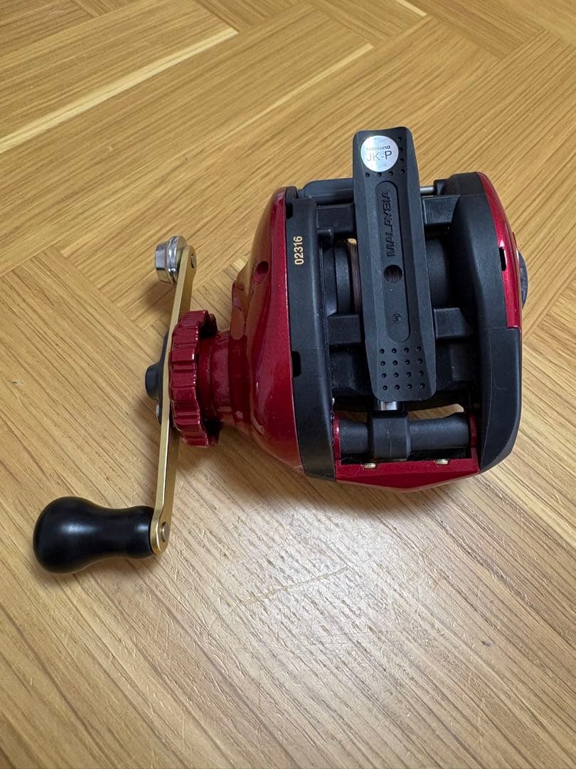 ①《超美品》SHIMANO wakasagimatic ロッド・左ハンドルリール