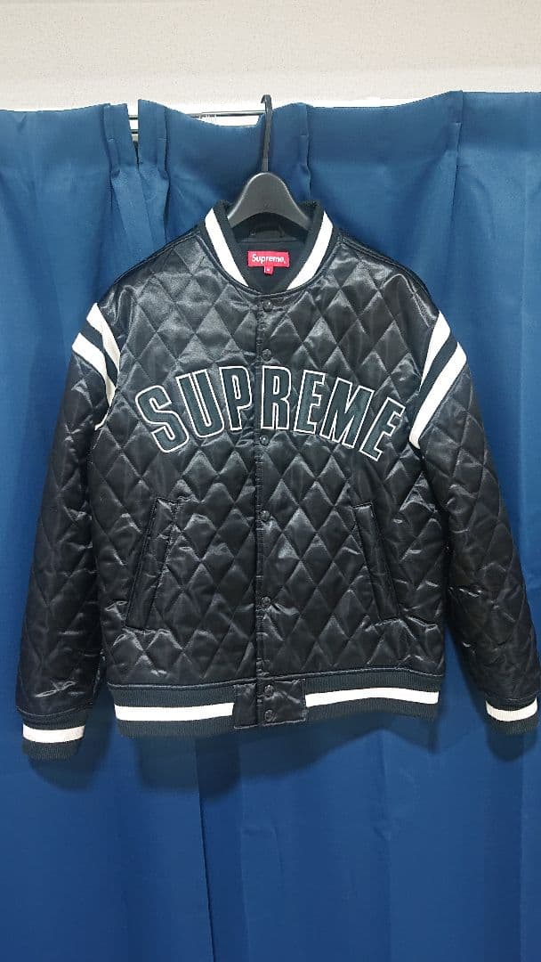 【Mサイズ】Supreme 17SS QUILTED SATIN VARSITY シュプリーム SUPREME 17SS QUILTED SATIN VARSITY JACKET スタジャン