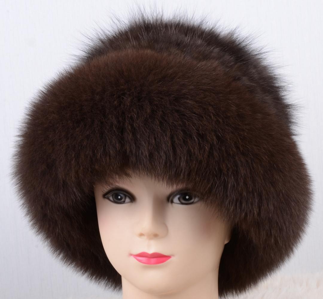 新品 上質セーブルと上品なフォックスの編込みハット ギフトプレゼント