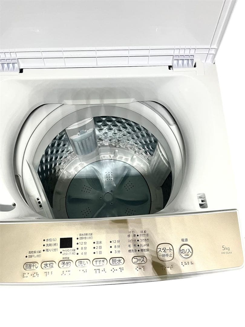 美品】2025年製 東芝 全自動洗濯機 5kg パワフル洗浄 部屋干しモード