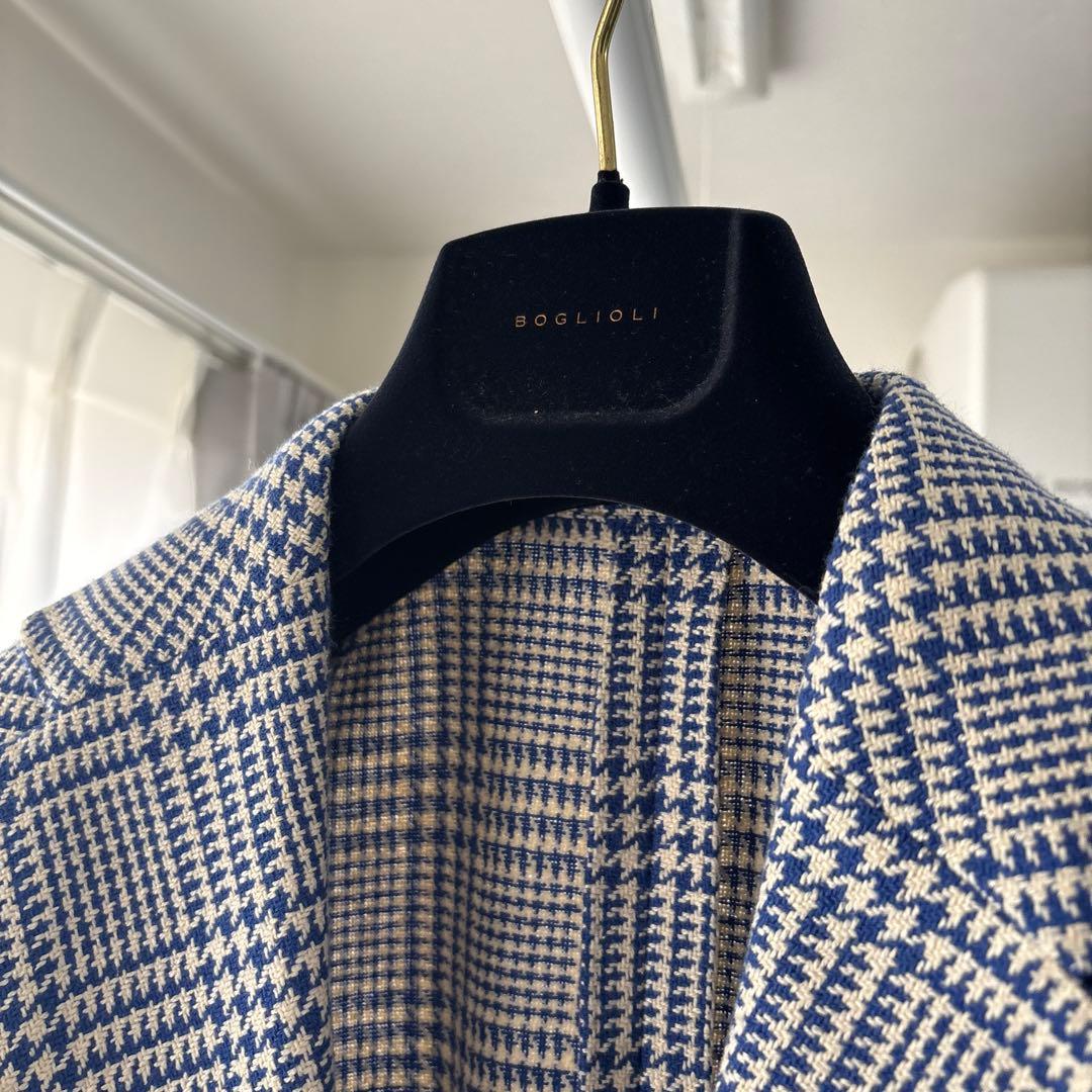 美品】ボリオリ（BOGLIOLI）グレンチェックジャケット - メルカリ