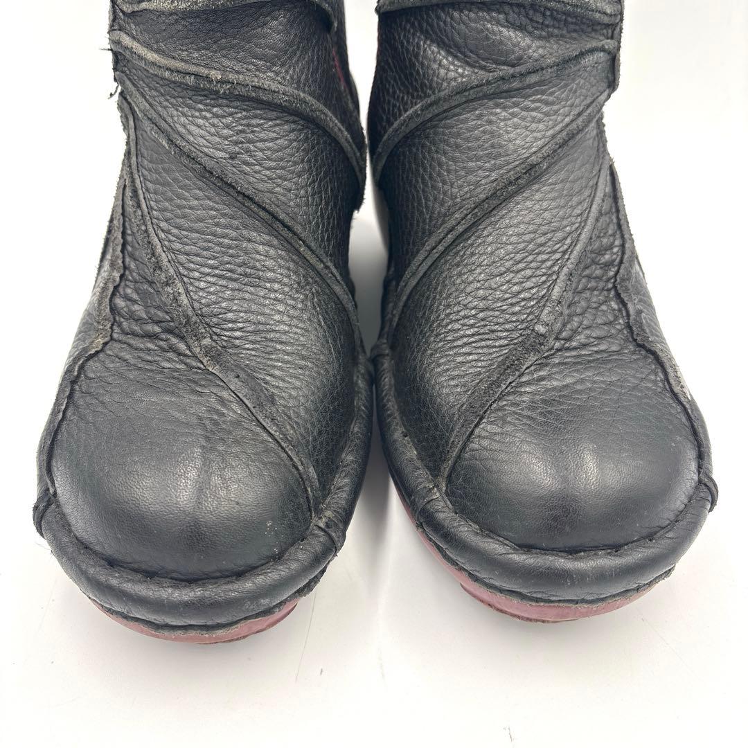 エスタシオン うずまき ショートブーツ【M】23cm ブラック サイド