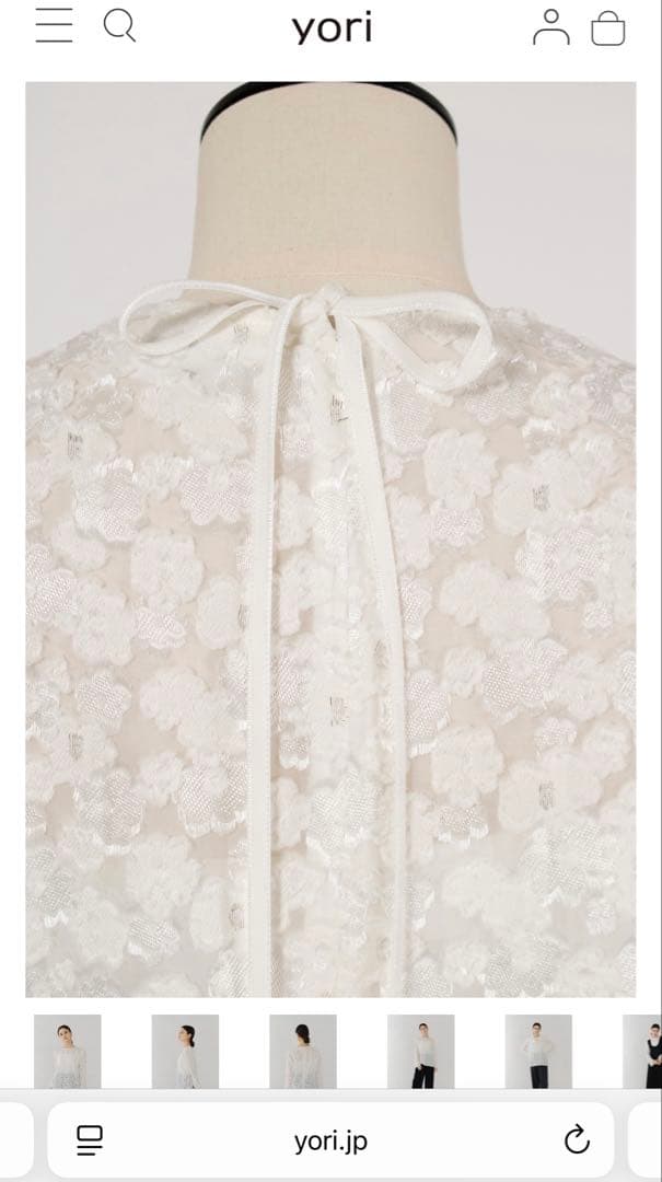 新品未使用】yori/shirocon レースジャガードブラウス 34 - メルカリ