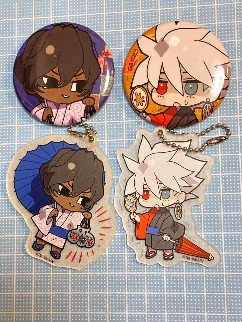 Fate FGO カルナ アルジュナ 缶バッジ 和紙風キーホルダー 浴衣 夏祭り