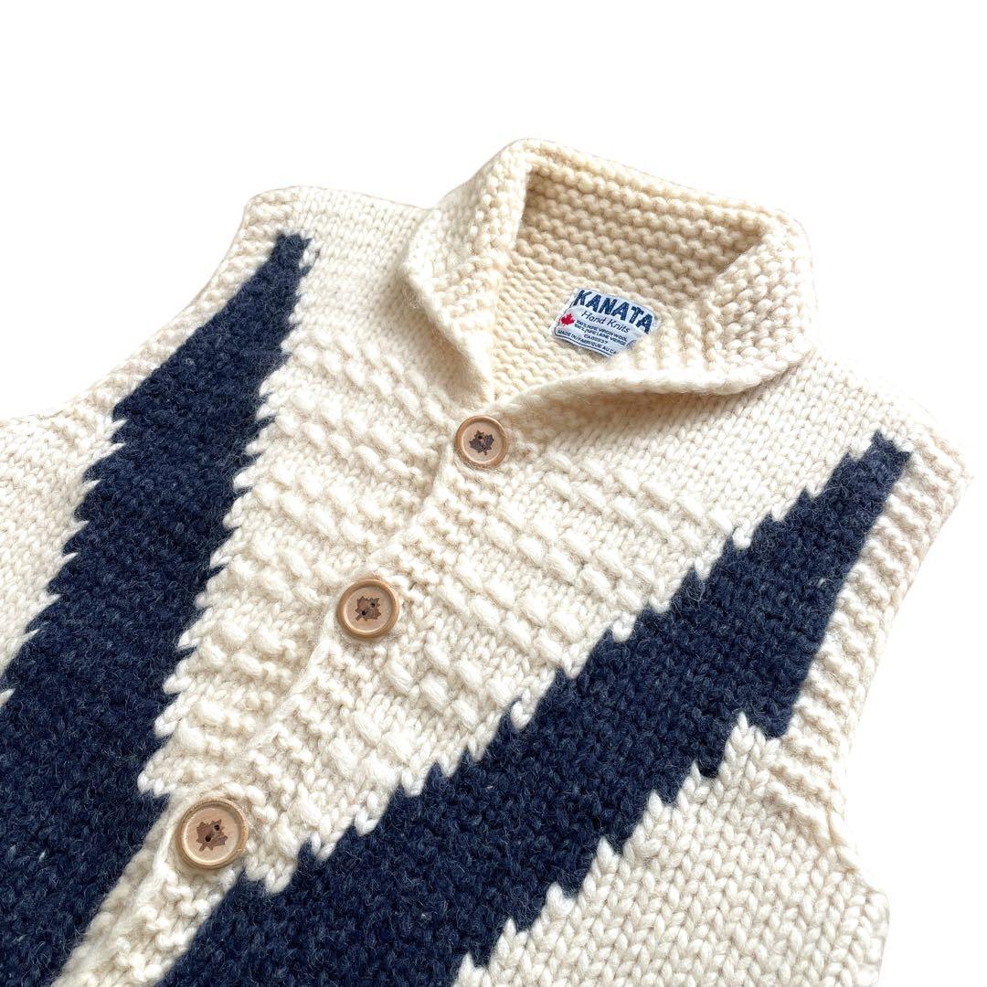 激レア 80s90s 旧タグ KANATA USFA V字 カウチン ベスト