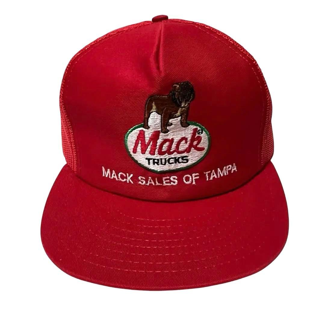 デッドストック MACK TRUCKS マックトラック キャップ レッド 刺繍