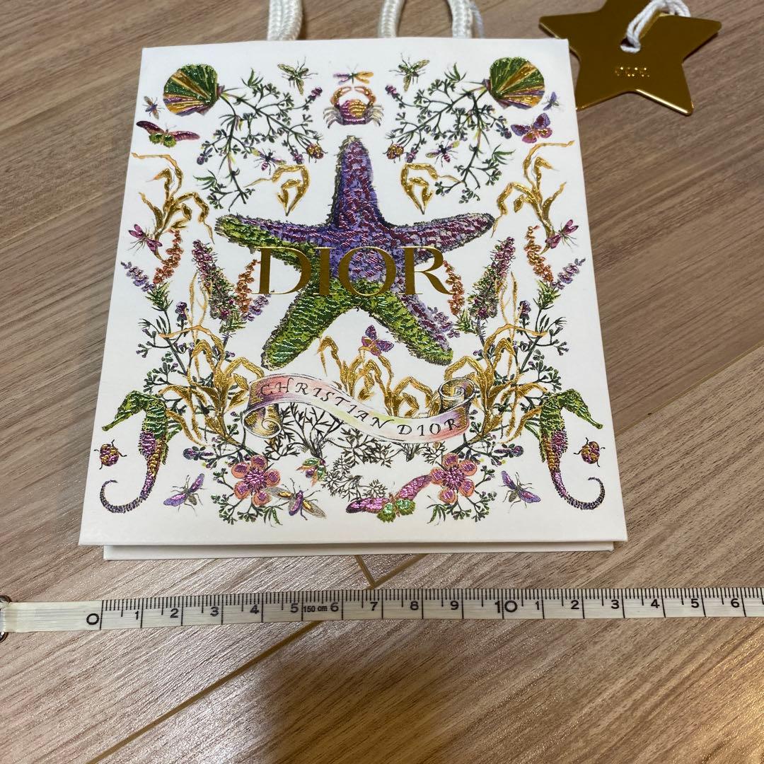 Dior 高級紙袋 ショッパー ヒトデ型デザイン 星のチャーム付き 小箱