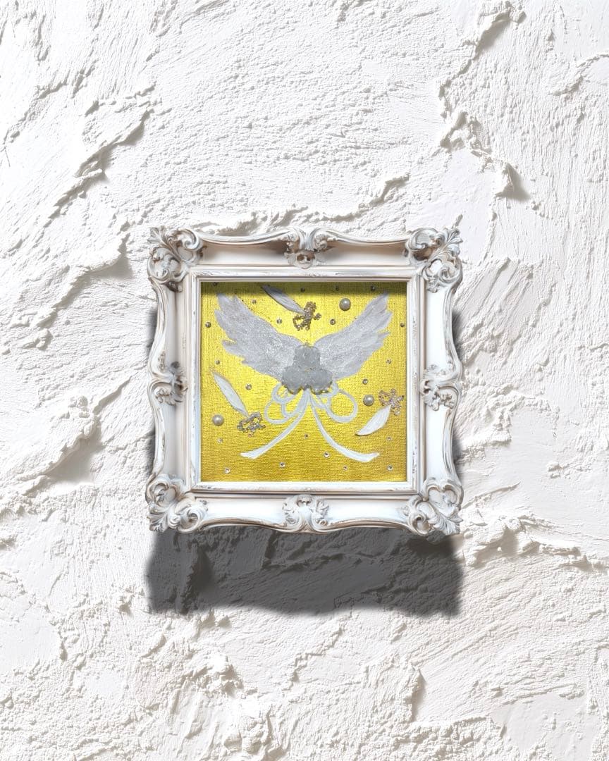 開運絵画　天使の羽根　ソウルメイト　縁結び　恋愛運　ダイヤモンド　薔薇