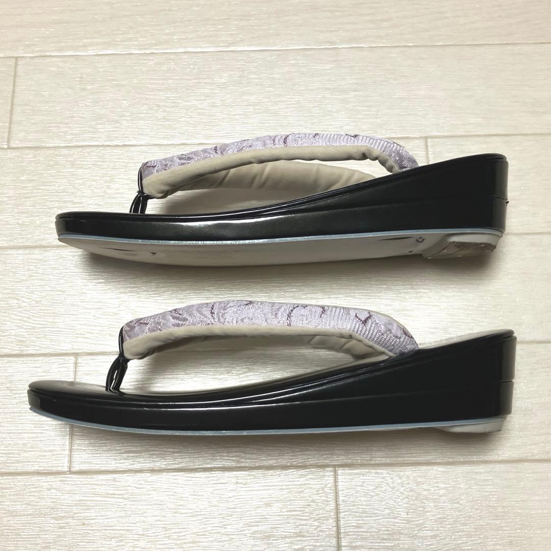 《美品》草履バッグセット　ふくれ織　ジャガード　ローブデコルテ調　成人式