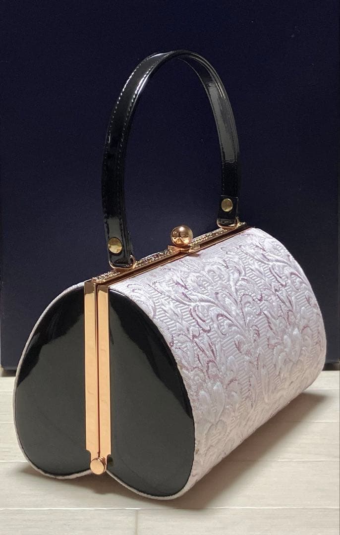 《美品》草履バッグセット　ふくれ織　ジャガード　ローブデコルテ調　成人式