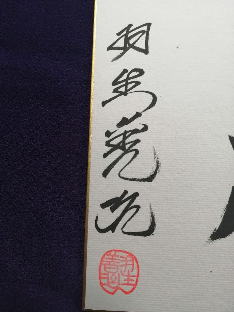 羽生善治永世七冠。直筆サイン。 本物色紙。落款。【本物保証致します