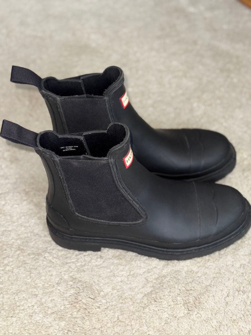 美品正規品】HUNTER 黒 チェルシーブーツ UK7 26cm US8
