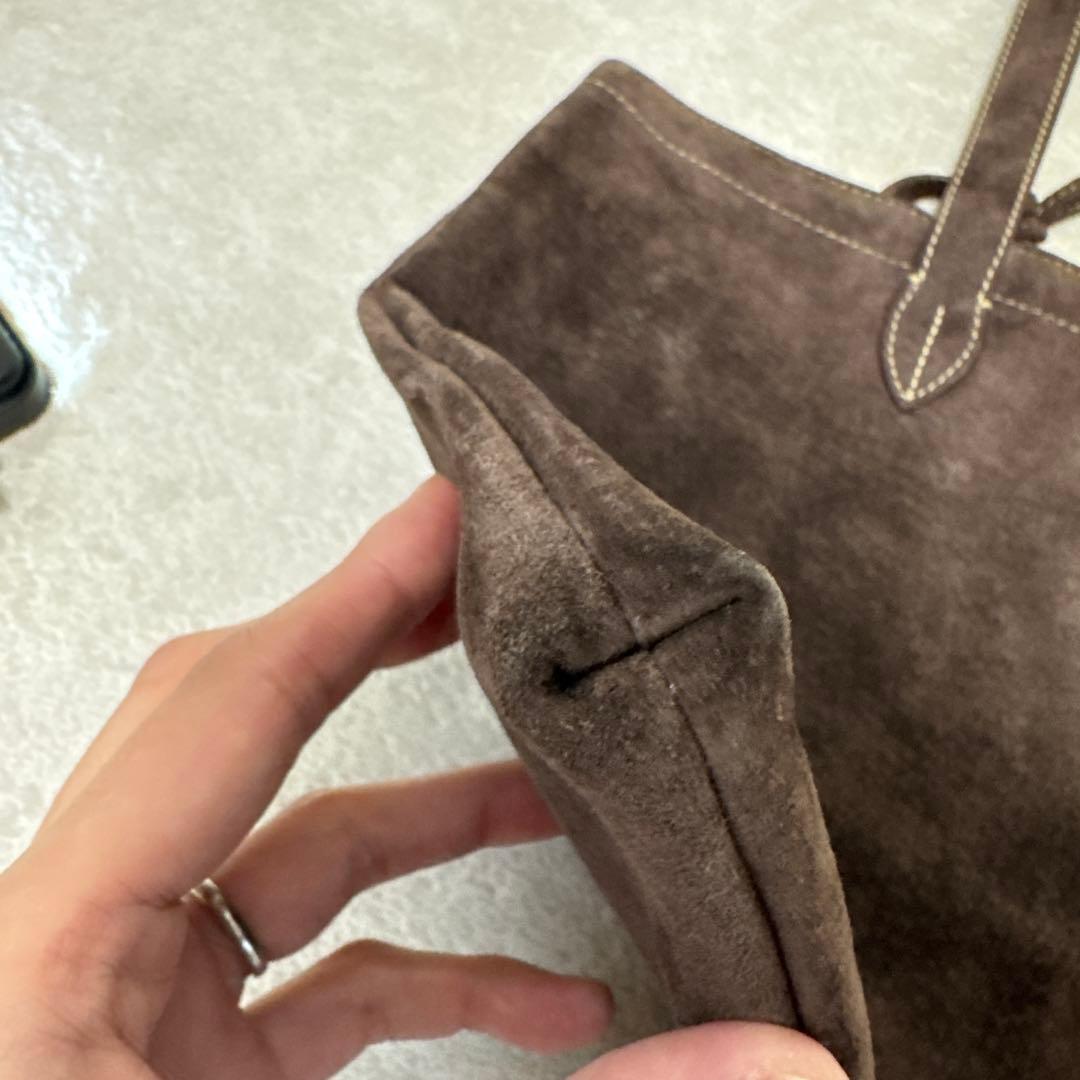 89 美品 アカーテ ACATE ブラウン スエード ハンドバッグ メンズ