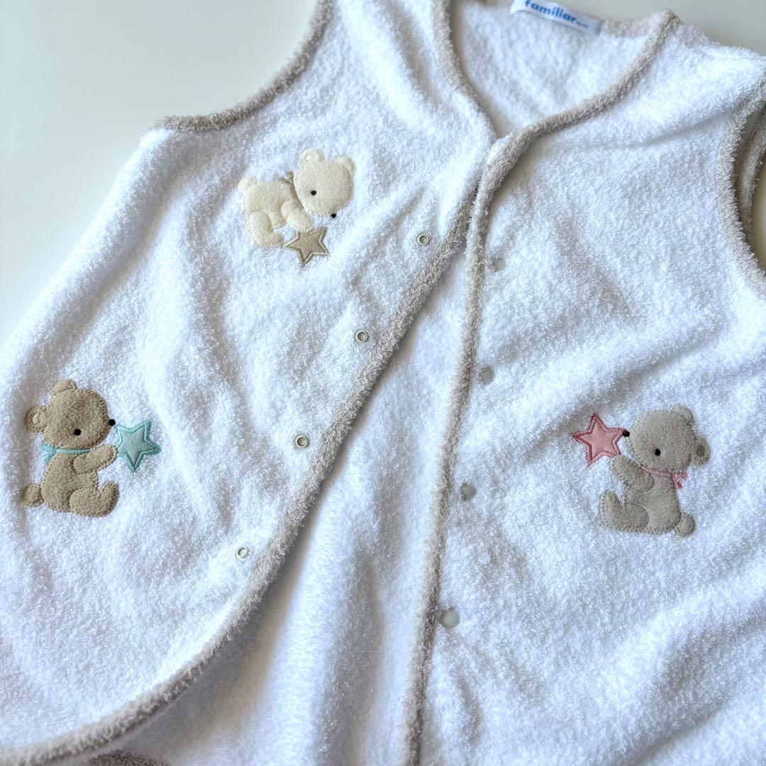 familiar ベスト60サイズ familiar スリーピングベスト 白 スリーパー