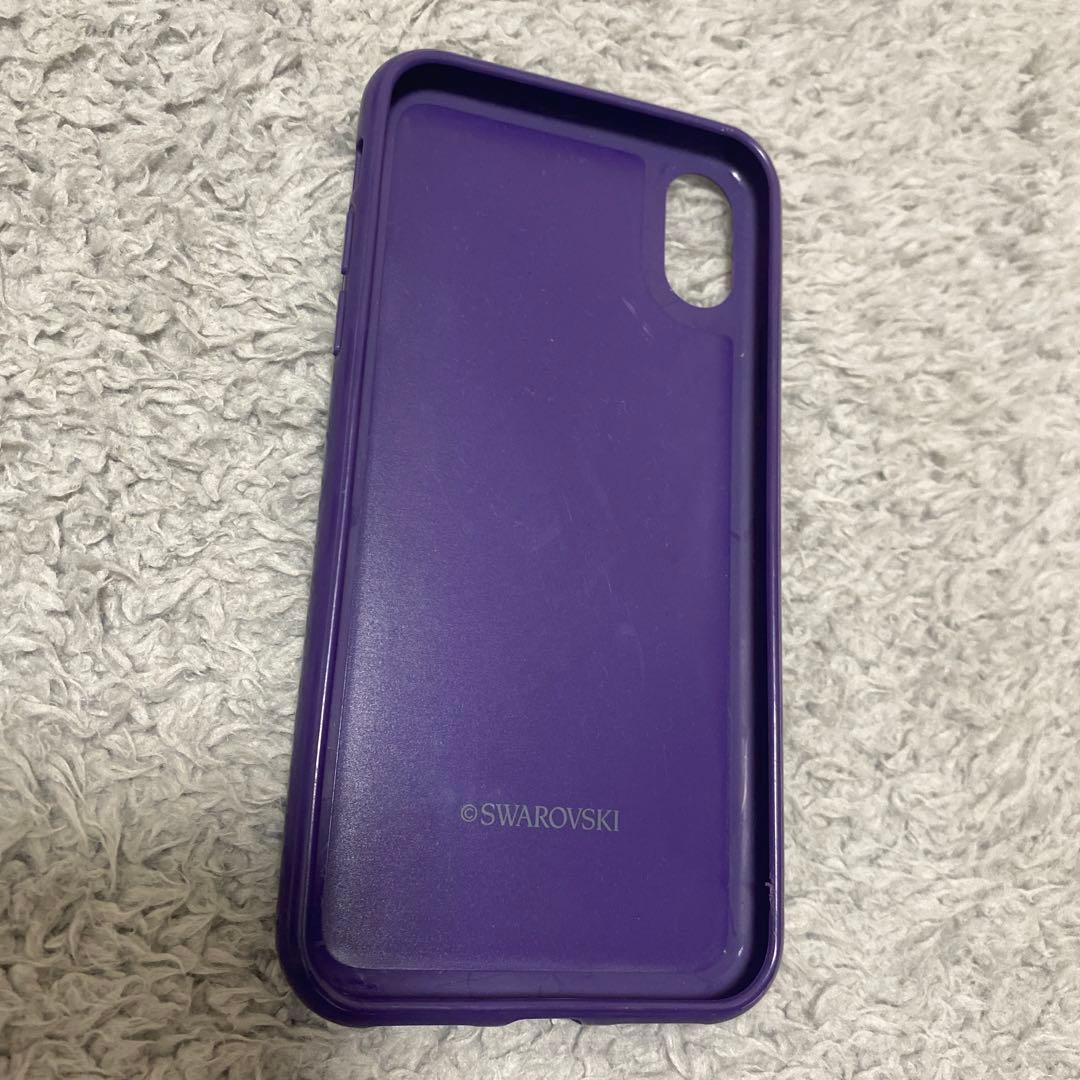 SWAROVSKIスワロフスキー iPhone X/XSケース 紫 スマホケース - メルカリ