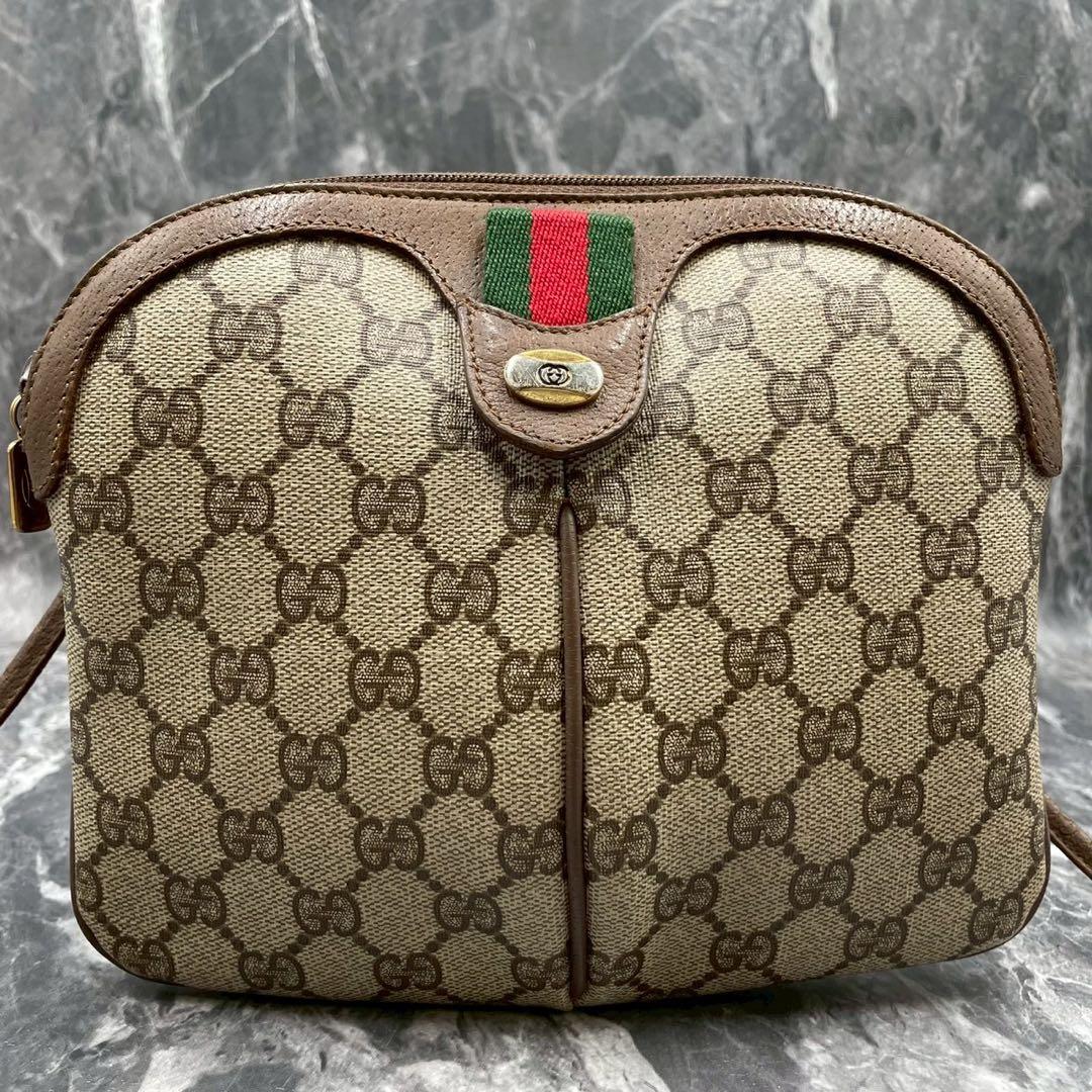 ✨美品✨GUCCI GG シェリーライン ショルダーバッグ ブラウン レザー