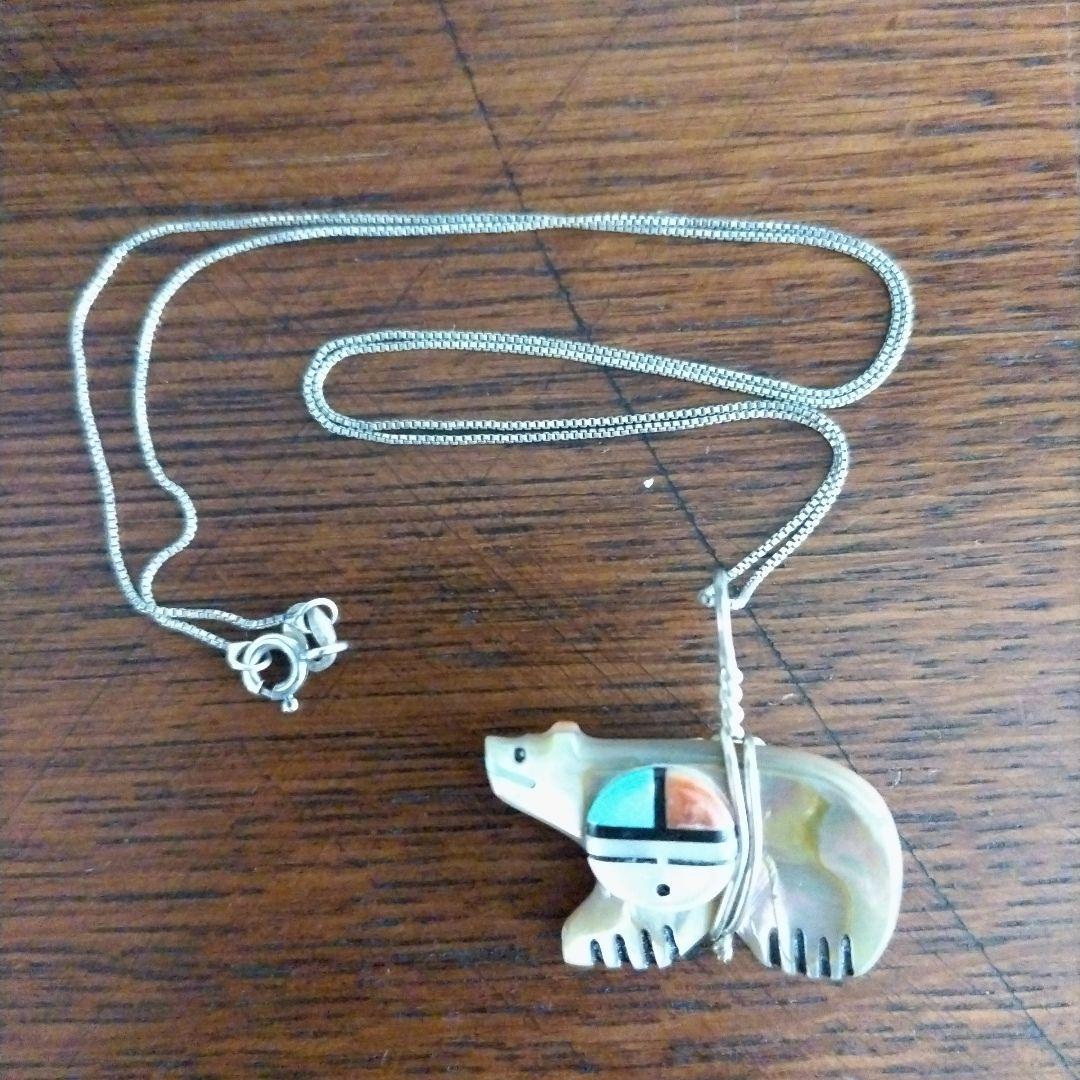 mamama様 インディアンジュエリー ズニ族 クマ サンフェイス