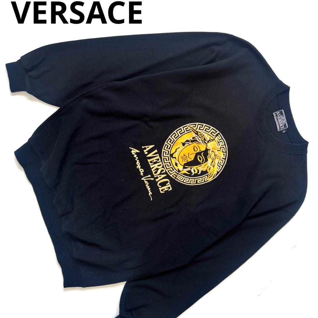 VERSACE ヴェルサーチ ビッグロゴ スウェット トレーナー メンズ L