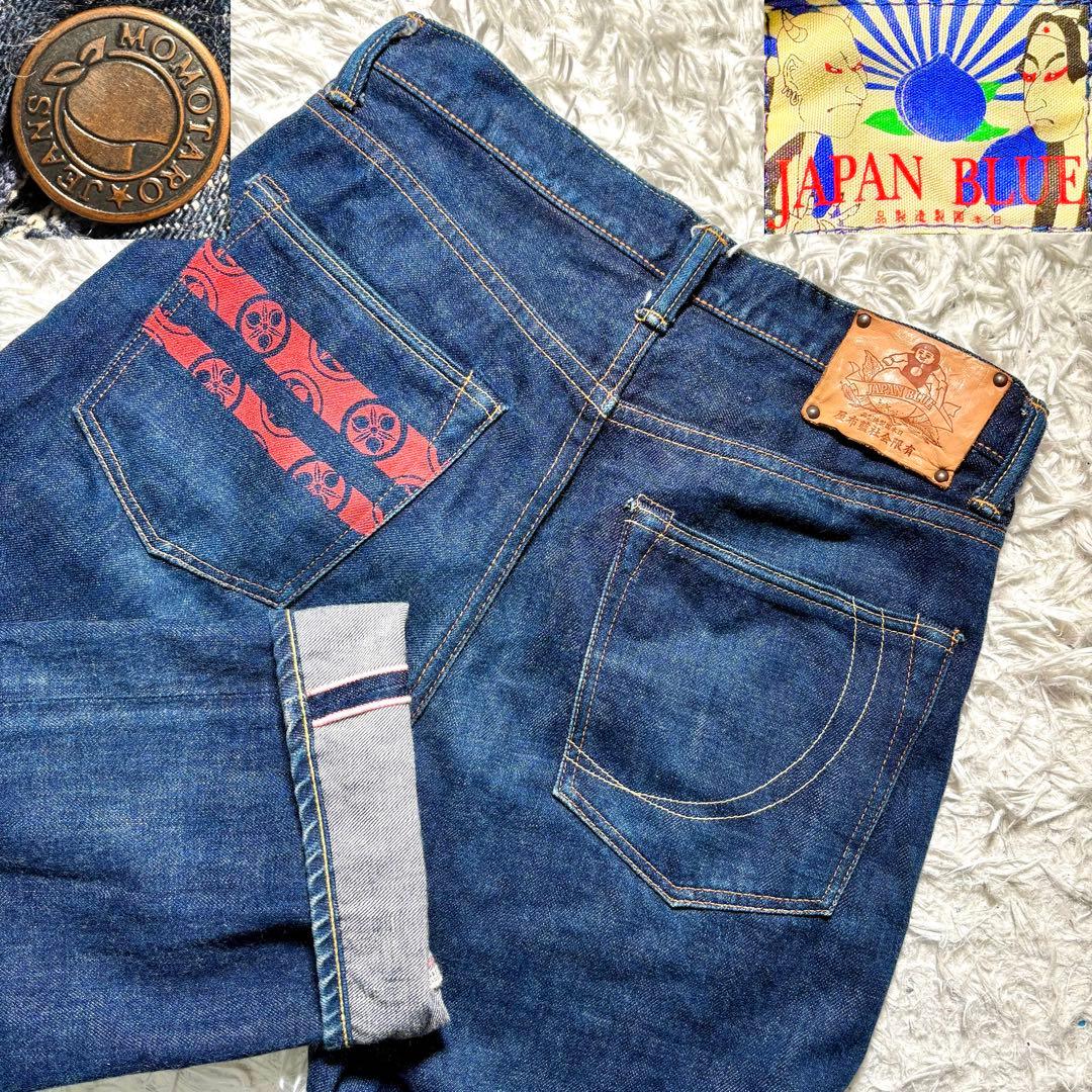 美品】桃太郎ジーンズ 銅丹レーベル インディゴデニム 30 藍布屋