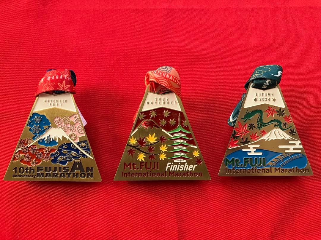 富士山マラソン 完走メダルセット、フィニッシャーメダル5個セット