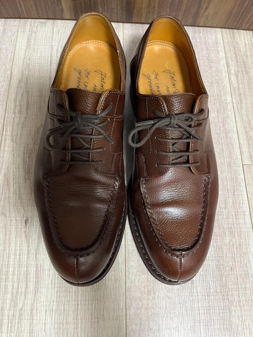 最終価格【ジャランスリワヤ】シボ革 Uチップシューズ グリーン