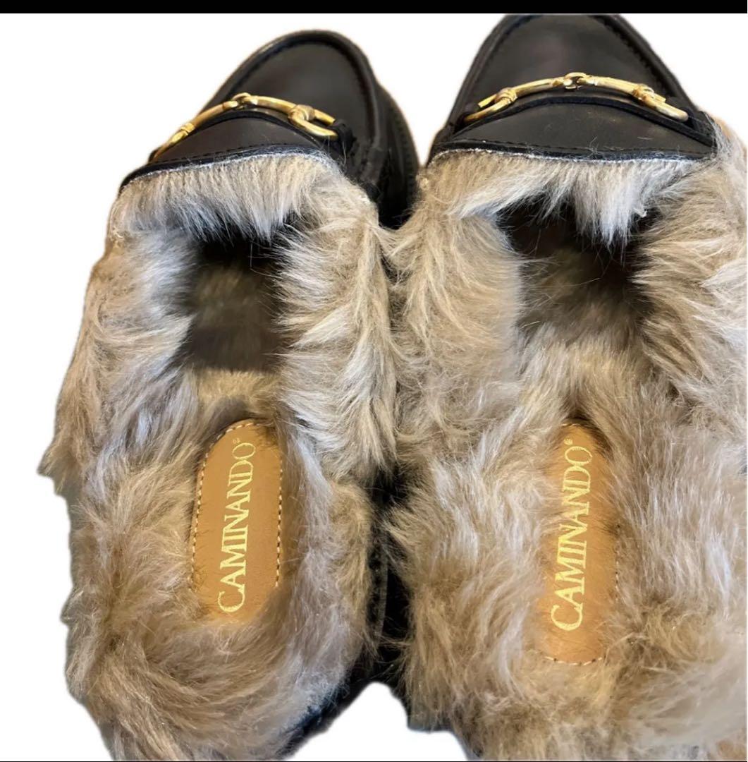 CAMINANDO カミナンド　ローファー　ファー　サイズ7 23.5cm