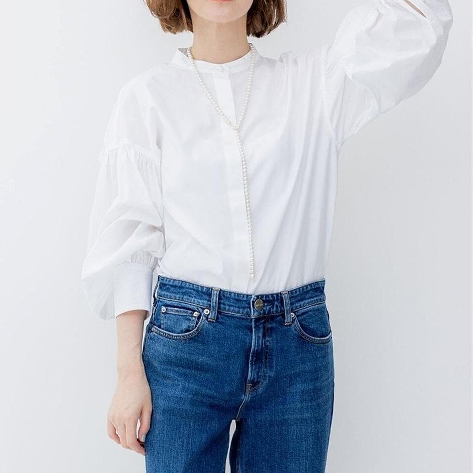 タグ付 23区 洗える CANCLINI ボリュームスリーブ シャツ 大きい セール】 【洗える】CANCLINI ボリュームスリーブ シャツ （シャツ