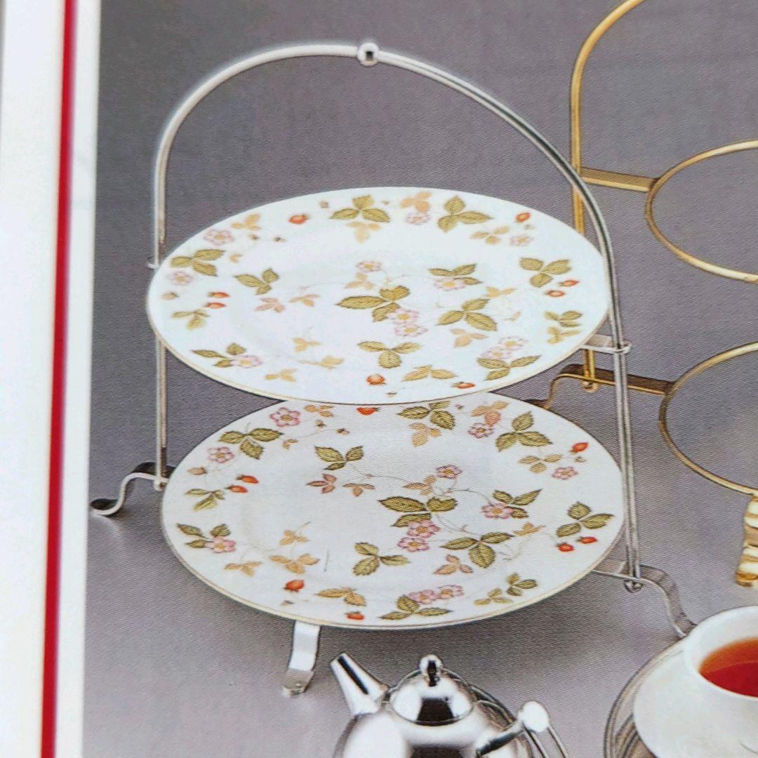 ラッキーウッド ケーキスタンド プレートスタンド 2段 シルバー - メルカリ