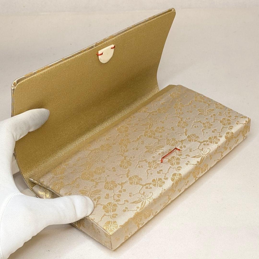フォロー割・新品】 和装 クラッチバッグ 西陣織 本金 正絹 金襴 梅 蝶