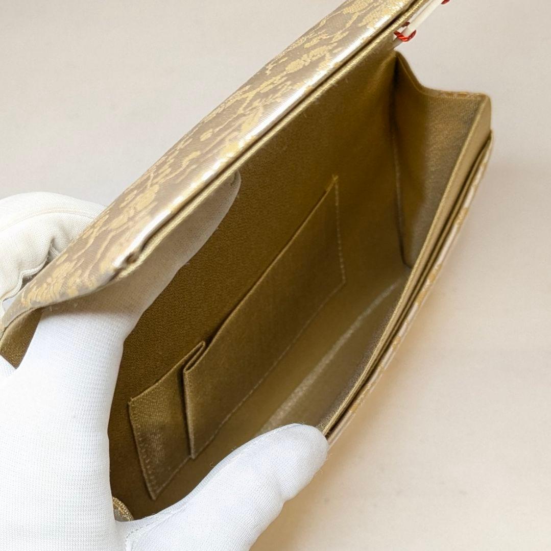 フォロー割・新品】 和装 クラッチバッグ 西陣織 本金 正絹 金襴 梅 蝶