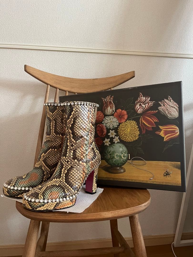 ☆虎馬☆　GUCCI パイソンブーツ　美品 楽天市場】美品 GUCCI グッチ 472754 タイガー刺繍 スエードショート