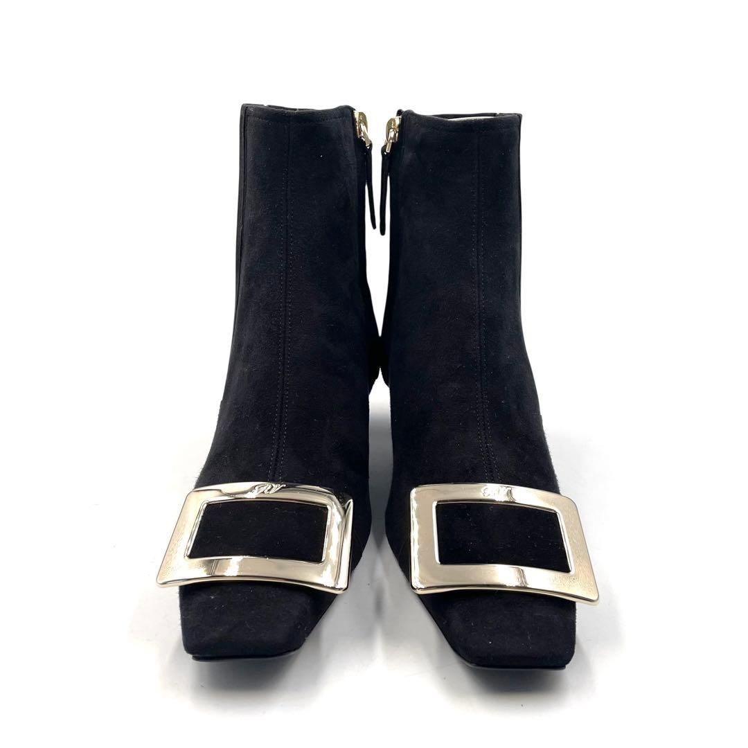 《未使用品》ロジェヴィヴィエ サイドジップブーツ スエード 黒系 36 1/2