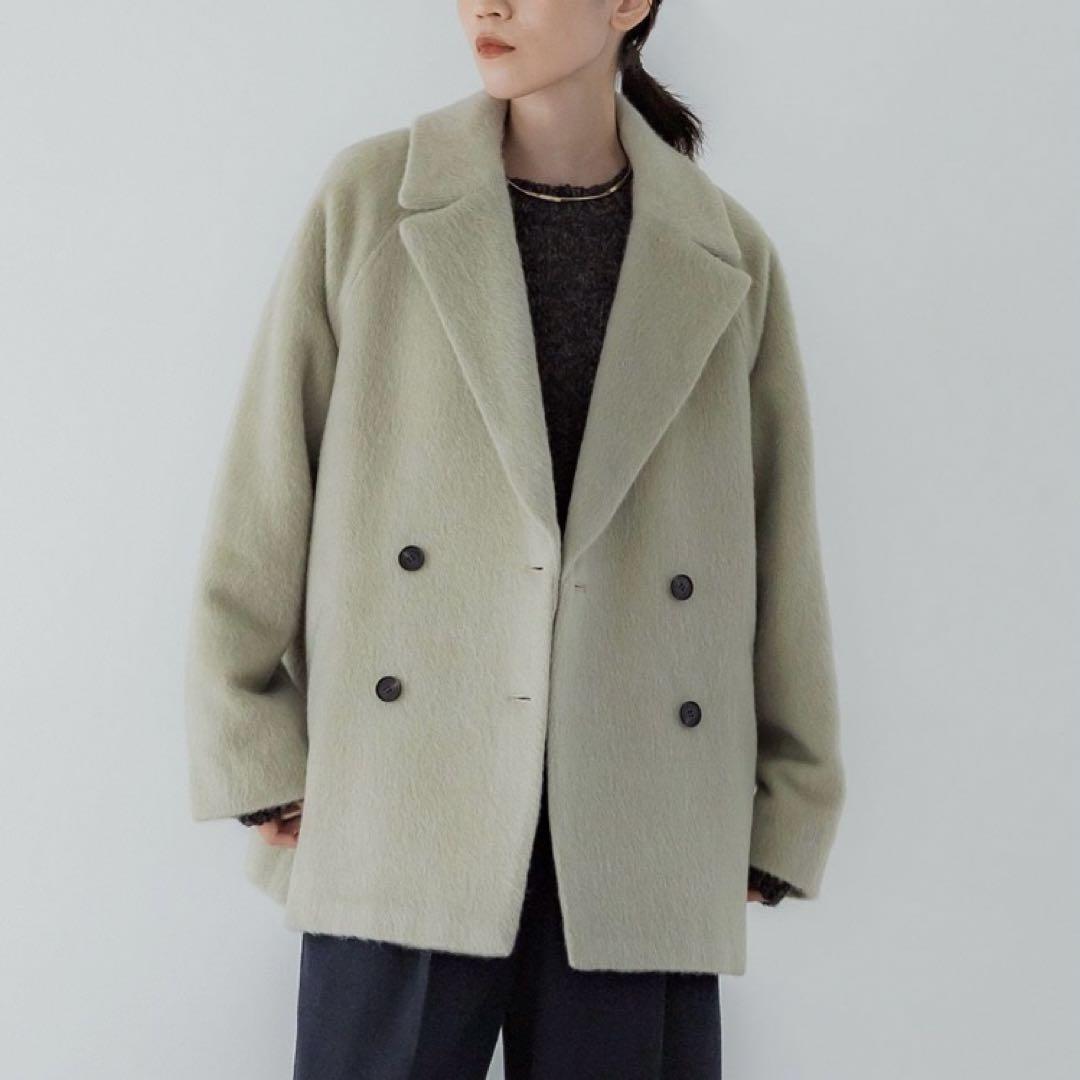 crewre クルーレ マイルドシャギーウールPコート ペールカーキ 2の通販