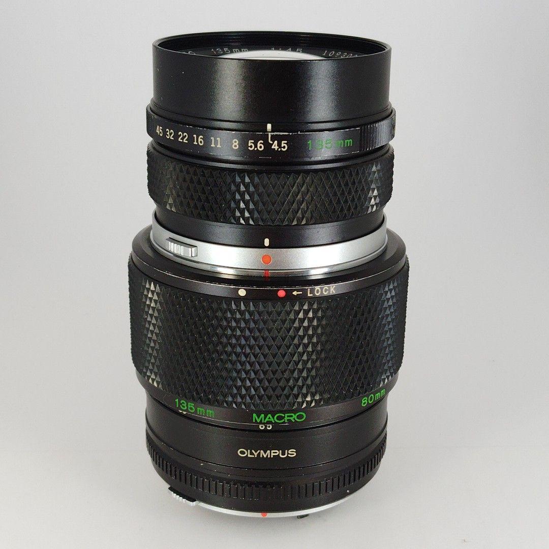 レンズ(単焦点) OLYMPUS ZUIKO 135mm f/4.5 Macro Olympus Zuiko MC 135mm f4.5 Macro Lens -Clean w/ Shade & Case