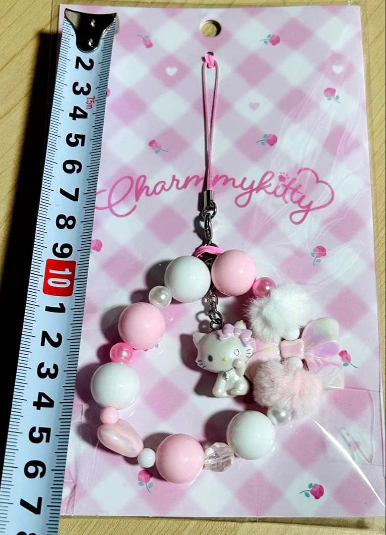 チャーミーキティ ストラップ My Furbaby ピンク ビーズ 希少 - メルカリ