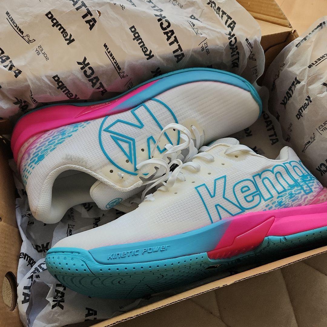 Kempa attack white/aqua ハンドボールシューズ - メルカリ