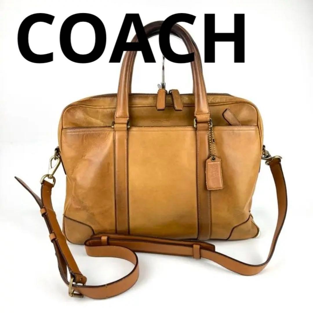 コーチビジネスバッグ斜め掛け肩掛けレザーブラウン70901