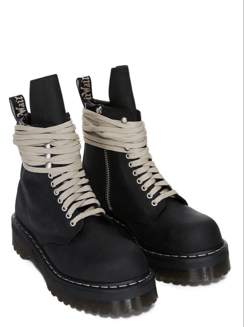 専用Rick Owens×Dr.martens STEEL TOE BOOT DR. MARTENS X RICK OWENS FW25 QUAD SOLE STEEL TOE BOOT OILY NUBUCK