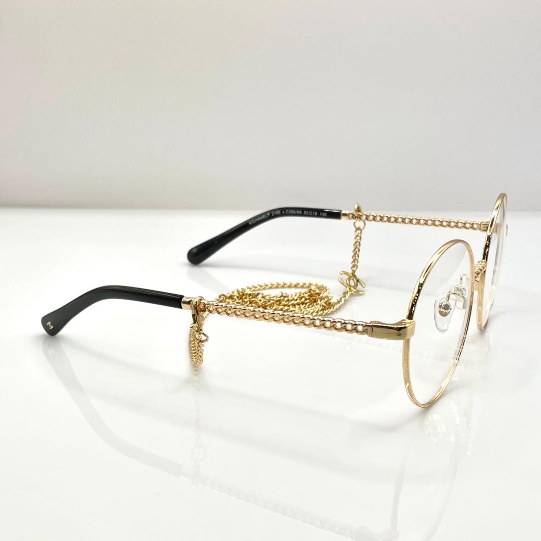 CHANEL 眼鏡用フレーム チェーンストラップ付ゴールド - メルカリ