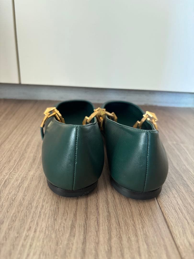 ジミーチュウ ダイヤモンド ティルダ チェーン フラットシューズ